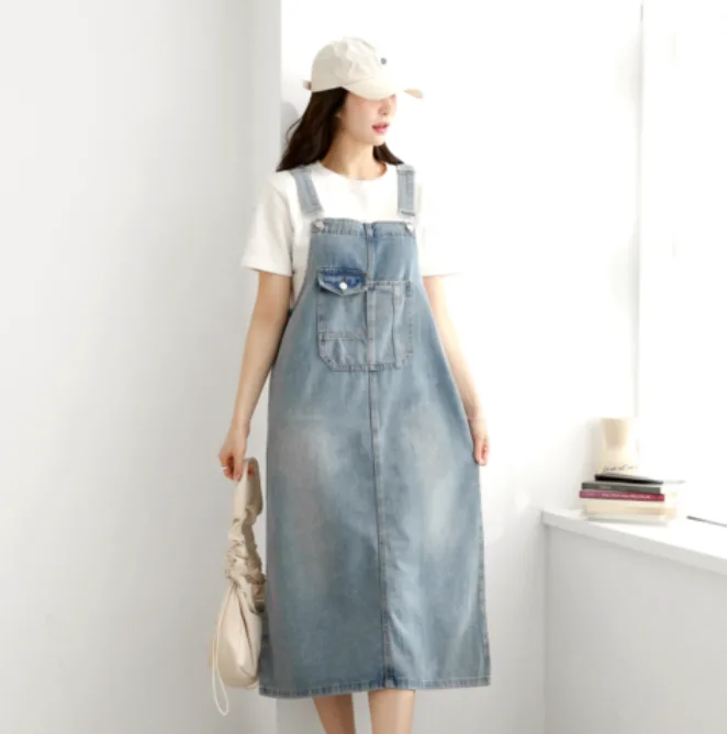 모이로브 여성 멜빵 청치마 원피스 데일리 패션 상품 이미지 2
